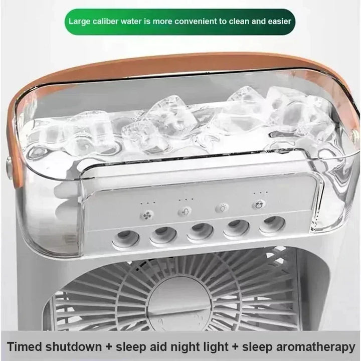 3-in-1 Mini Air Cooler Fan – Portable Household Air Conditioner with LED Night Light, Humidifier, and Adjustable Air for Home & Office | Stornfield