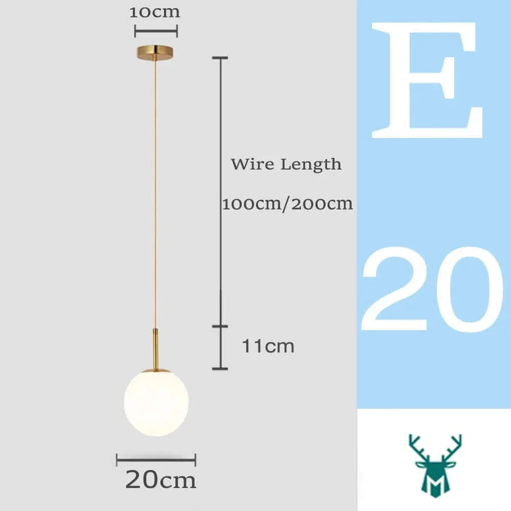 Stornfield | Mid-Century Modern Globe Glass Pendant Light