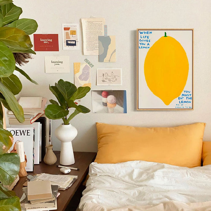 Stornfield | Lemon / Canvas Print Blue Chair