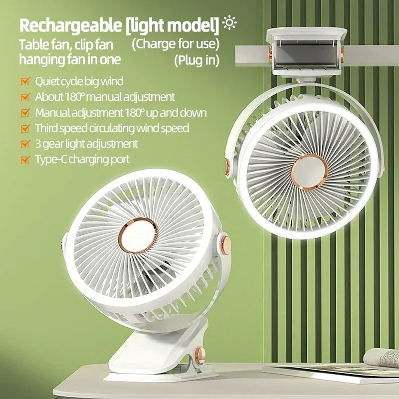 Multi-Angle Outdoor Clip-On Rechargeable Cooling Fan - Image 2