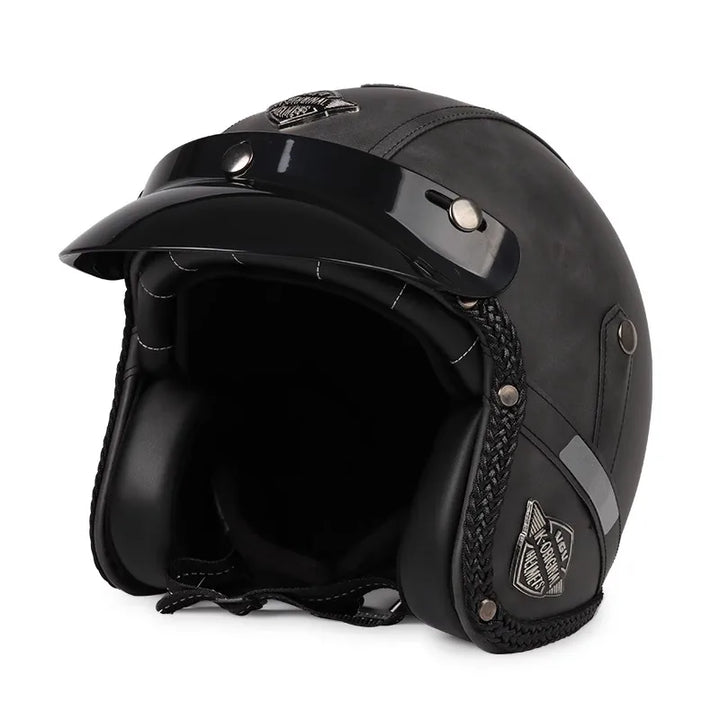 Stornfield | Retro Motorcycle Helmet – Kael – (Open Face 3/4)