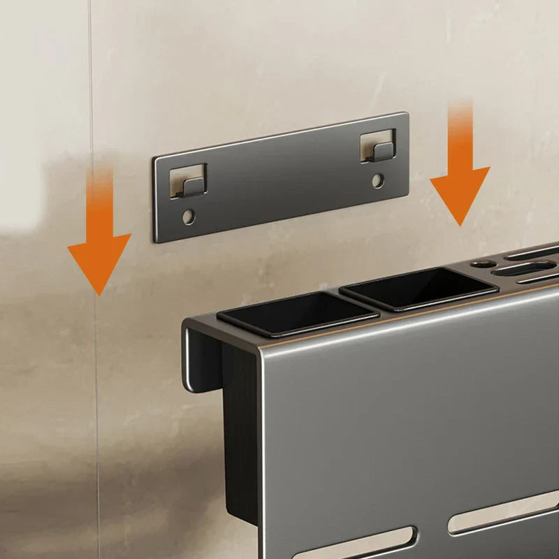 ChefSpace Wall-mounted Knife Holder with Cutting Board Storage – Stainless Steel Stornfield