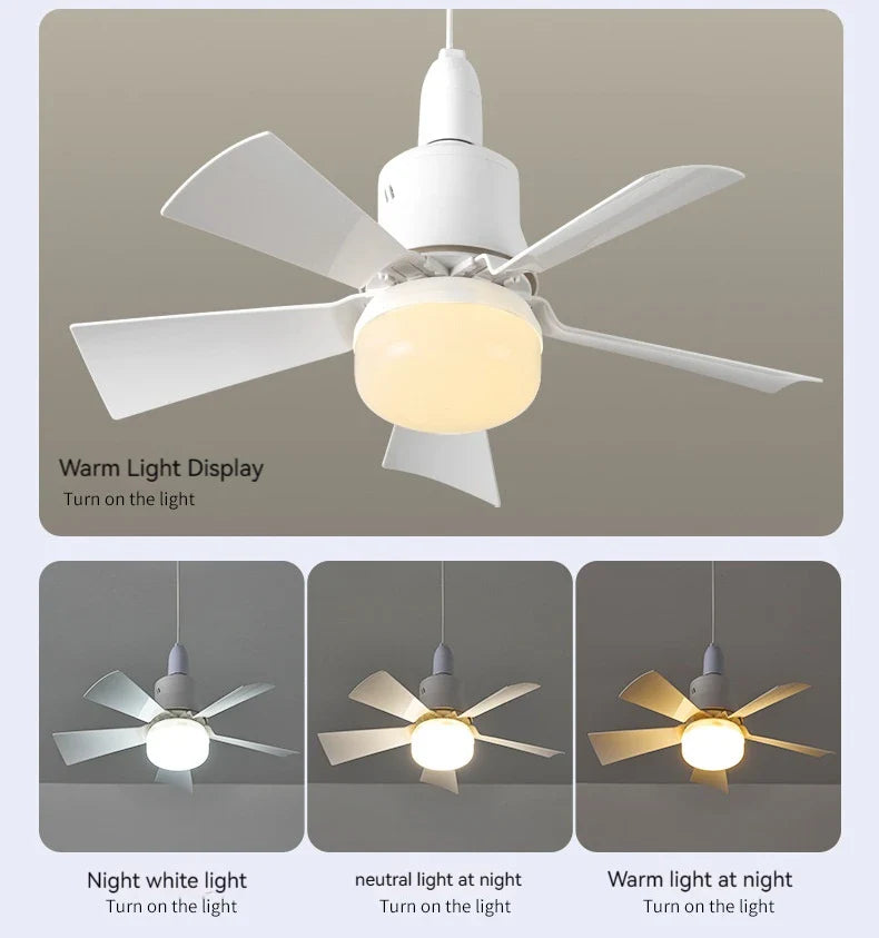 30W E27 Ceiling Fan Light with Remote - LED Dimming Function, Intelligent Silent Fan for Bedroom & Living Room | Stornfield
