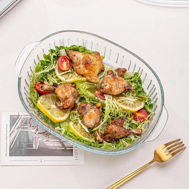 Stornfield | 4-Piece Glass Bakeware Set with 2 Glass Baking Dishes with Glass Lids, 1.9 Qt and 3 Qt