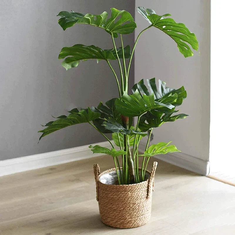 Stornfield | Nordic Extra Large Straw Pouch Flower Pot Storage Basket Seaweed Green Plant Potted Hand-Woven Flower Basket Floor Indoor Flower Pot