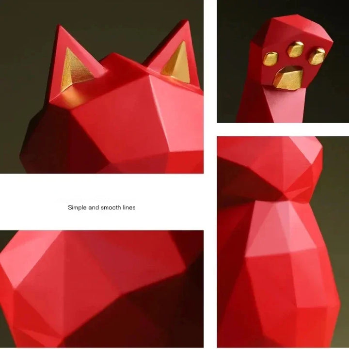 Nordic Minimalism Geometry Lucky Cat Statues | Stornfield