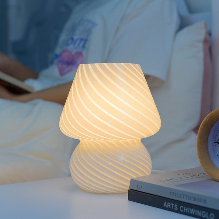 Stornfield | Mushroom-shaped Glass LED Desk Lamp