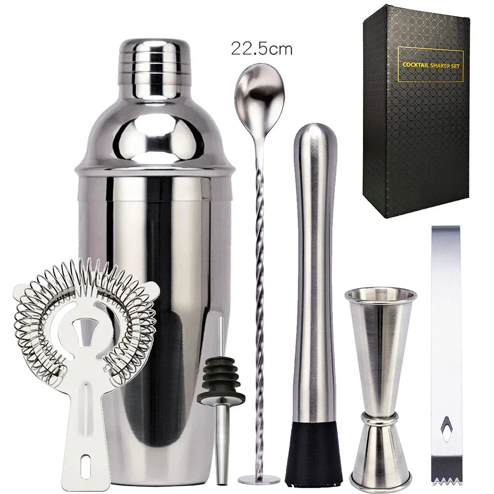Stornfield | 550ml/750ml Stainless Steel Cocktail Shaker Mixer Bar Set Tools with Wine Rack Tool for Birthday Gift