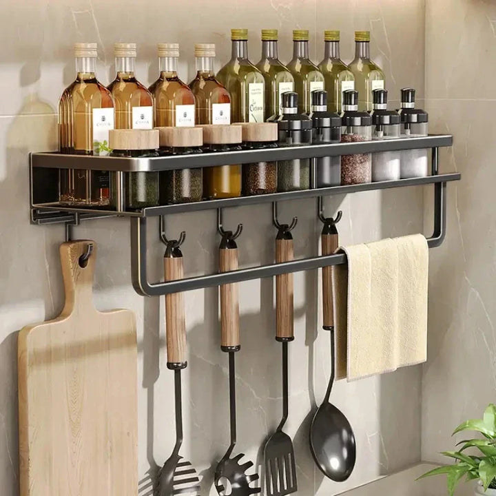 Wall-Mounted Kitchen Rack – Space-Saving and Stylish Aluminum Rack for Kitchen Utensils | Stornfield