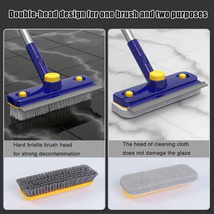 2in1 V-Shaped Long Handle Floor Scrub Edge Cleaner Brush | Stornfield