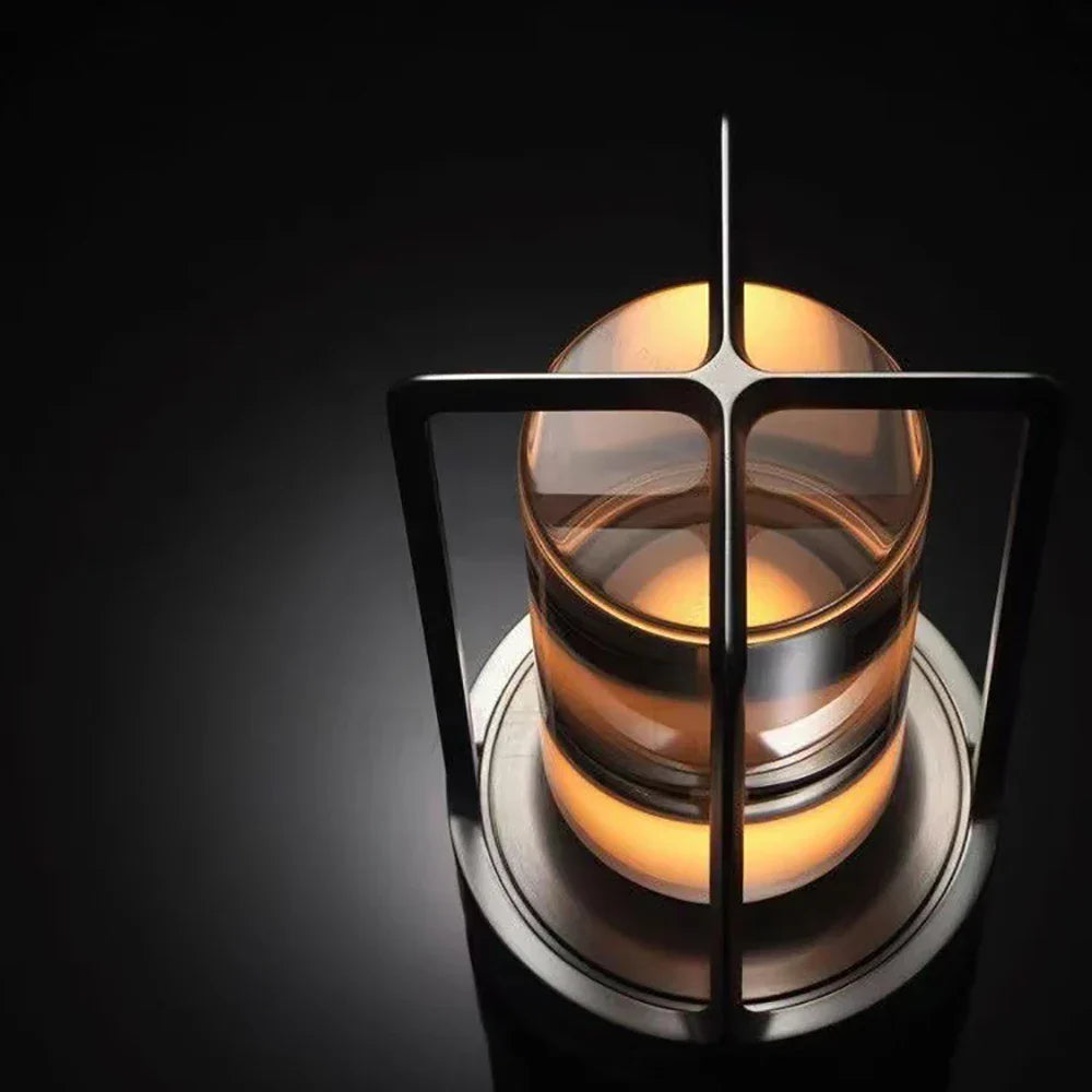 Rechargeable wireless table lamp with crystal glass - Portable LED light for indoor and outdoor areas | Stornfield