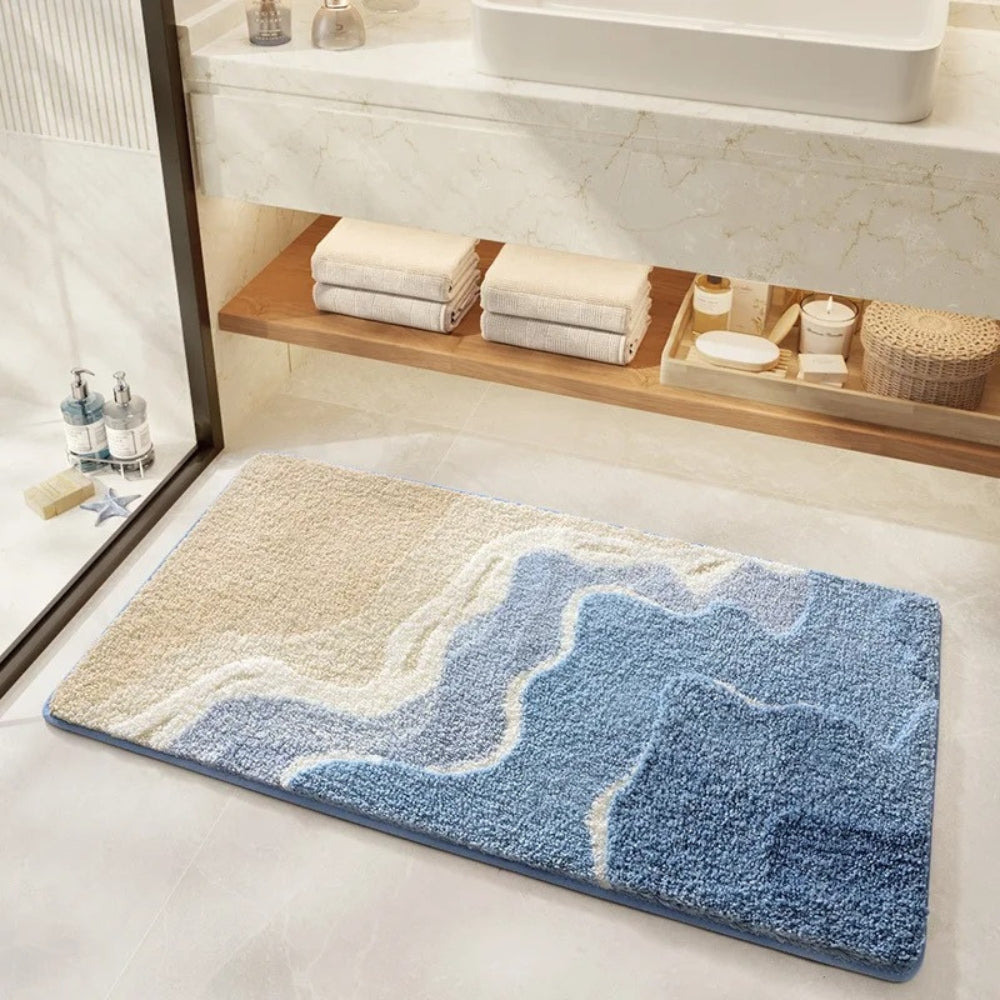 Stornfield | Seaside Footprint Pattern Bath Mat