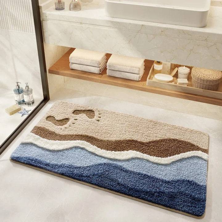 Stornfield | Seaside Footprint Pattern Bath Mat