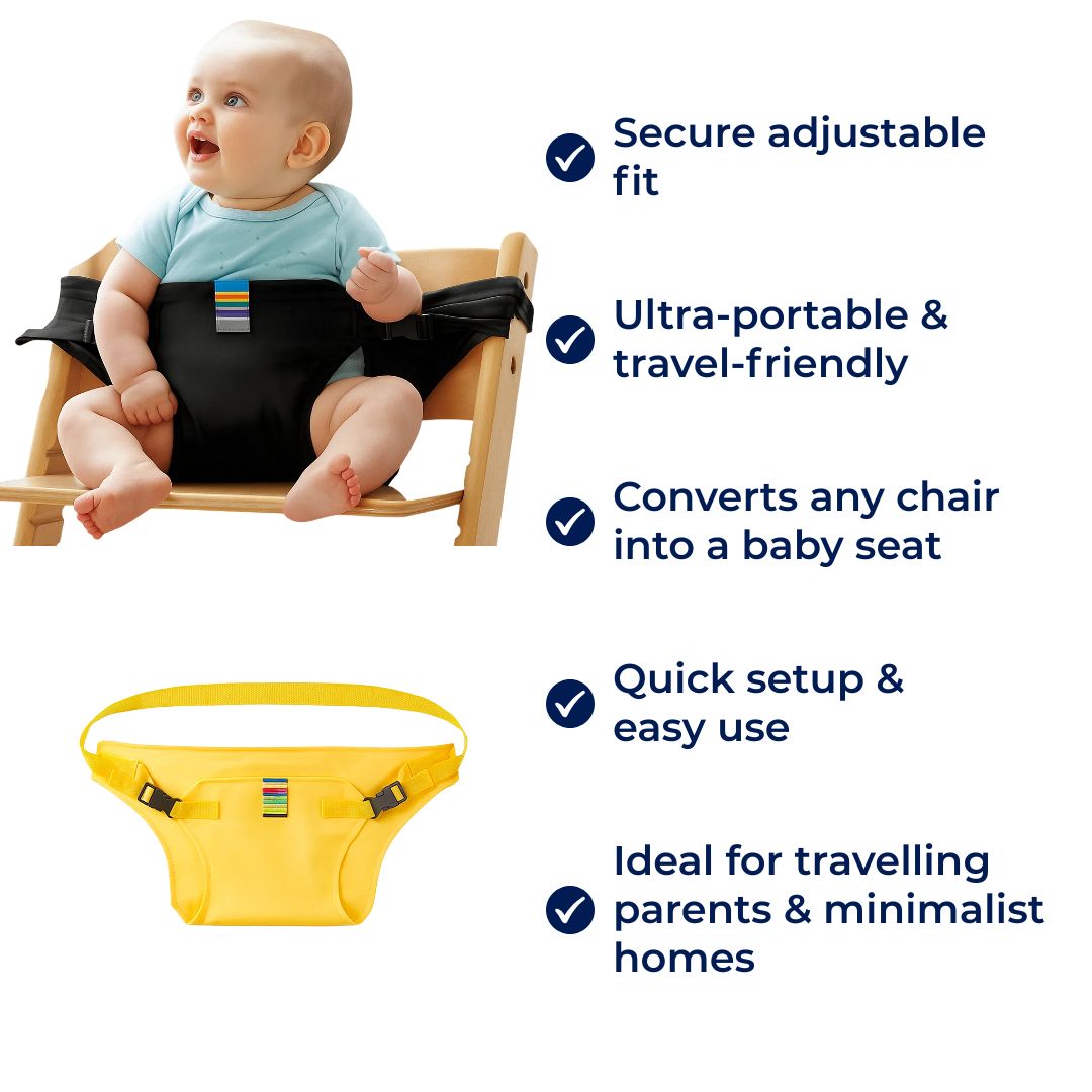 SeatGuard | Baby Chair Harness - Secure and Adjustable Fit - Breathable Cotton Fabric - Portable Feeding Safety Solution for Traveling Parents Stornfield