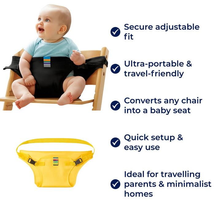 SeatGuard | Baby Chair Harness - Secure and Adjustable Fit - Breathable Cotton Fabric - Portable Feeding Safety Solution for Traveling Parents Stornfield