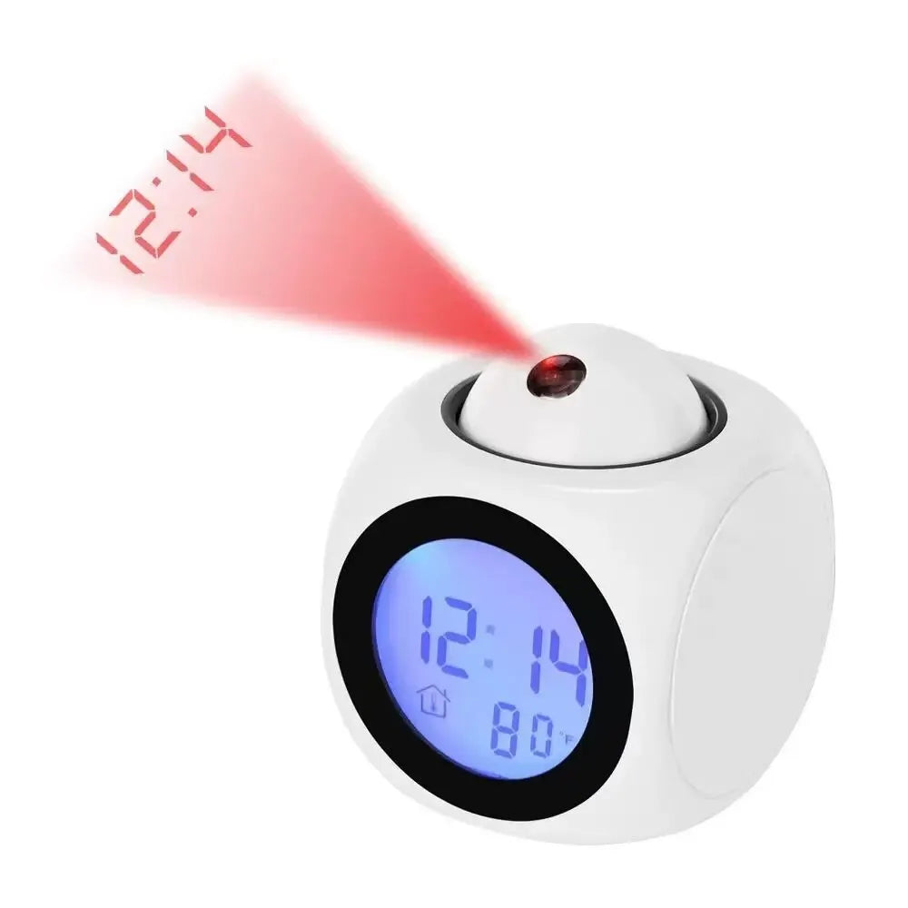 Digital projection clock with alarm, snooze function and room temperature display – Perfect for bedroom and office | Stornfield