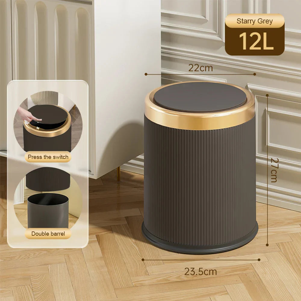 Modern rectangular waste bin | With lid & removable inner bin | For kitchen, bathroom & office Stornfield