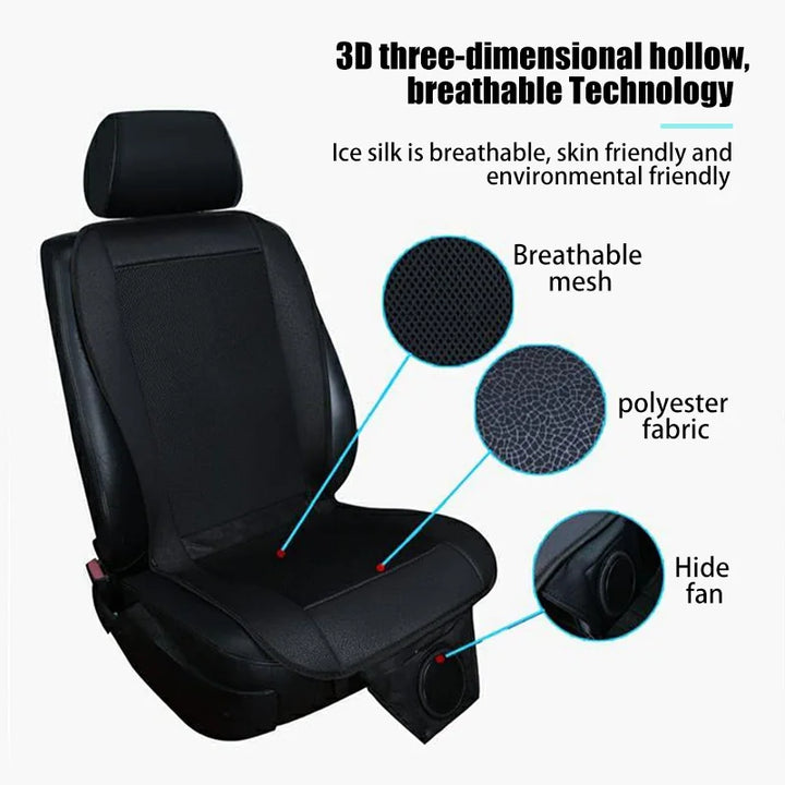 DC 12V 3D Car Seat Cooling Cushion | 8-Fan Ventilated Summer Air Seat for Fast Cooling | Stornfield
