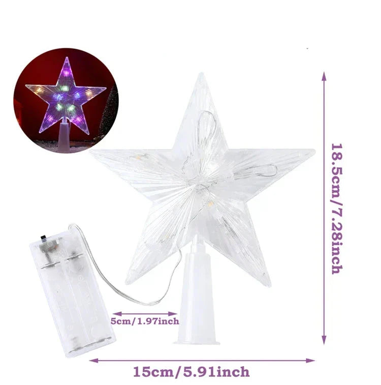 Bright Christmas Star – LED Illuminated Tree Topper for Christmas Tree, Sparkling Christmas Decoration for Festive Lighting and Elegant Decor | Stornfield