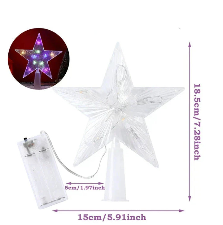 Bright Christmas Star – LED Illuminated Tree Topper for Christmas Tree, Sparkling Christmas Decoration for Festive Lighting and Elegant Decor | Stornfield