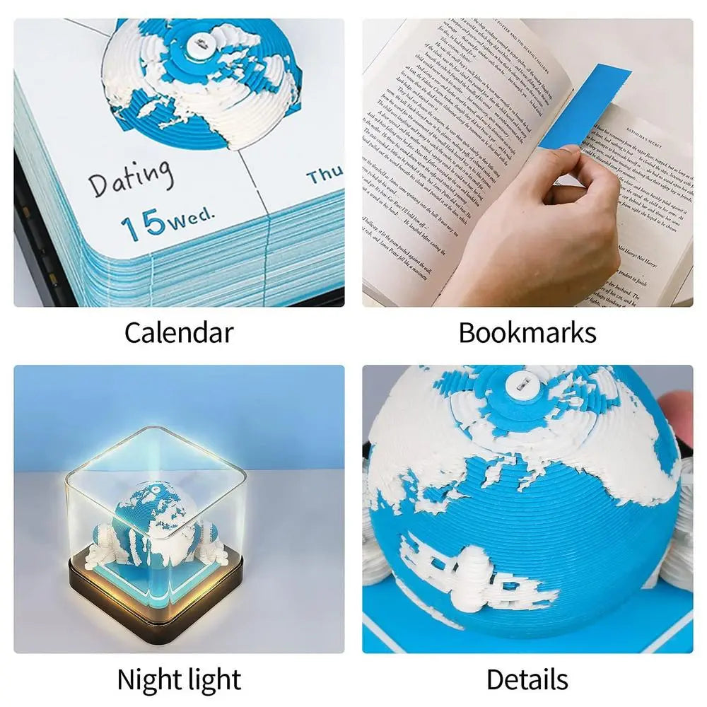 3D Earth Wanderer Calendar Memo Pad | Stornfield