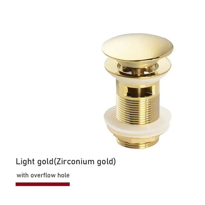 Drain plug with push-down pop-up – brass | 11 colors | With or without overflow Stornfield