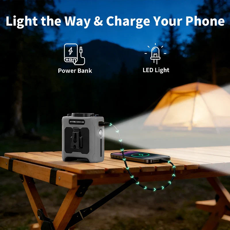 10000mAh Waist Clip Fan with Power Bank – Portable Hands-Free Rechargeable Fan | 5-Speed Cooling, Battery Display, USB Charging, Outdoor Wearable Fan | Stornfield