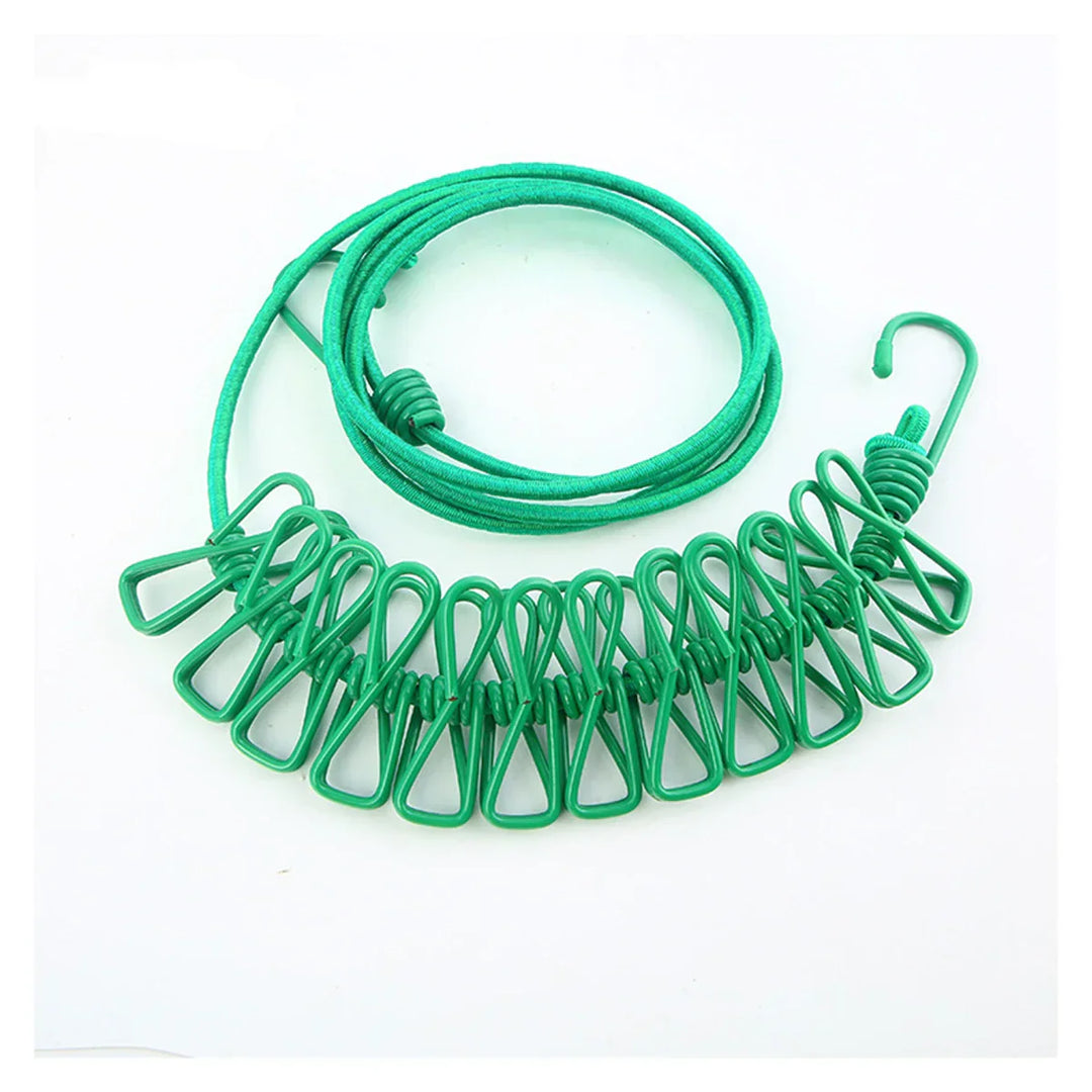Windproof Non-Slip Elastic Multi-Clip Travel Clothesline | Stornfield
