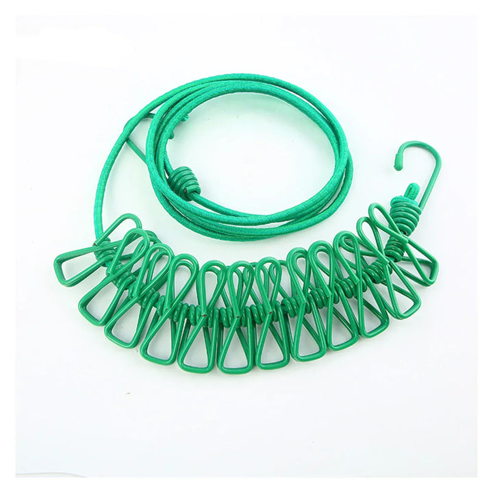 Windproof Non-Slip Elastic Multi-Clip Travel Clothesline | Stornfield