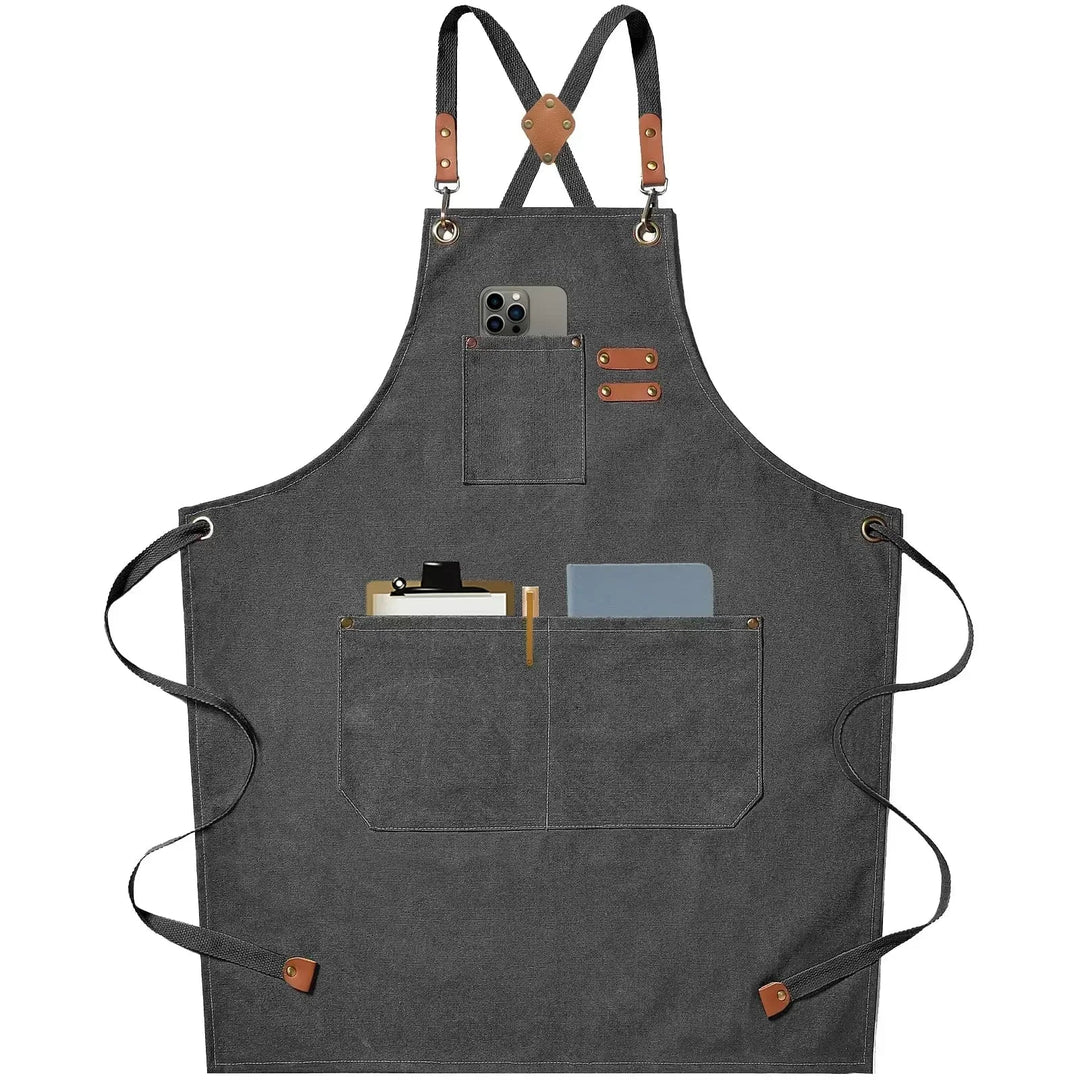 Canvas apron with pockets, adjustable, Unisex | Stornfield