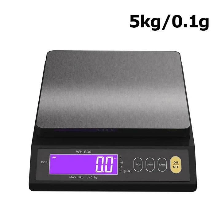 Stornfield | 5 kg/0.1 g and 10 kg/1 g digital electronic kitchen scale, LCD display, fully waterproof stainless steel weighing tool for baking