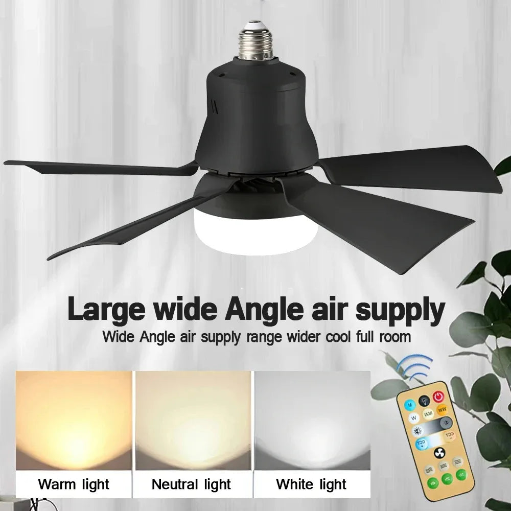 Ceiling Fan LED with Remote Control – Dimmable 30W, E27 Base, Modern Smart Wireless Fan Light for Bedroom and Living Room | Stornfield