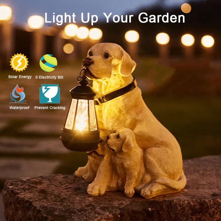 Stornfield | Solar-Powered Outdoor Resin Dog Statue Lamp