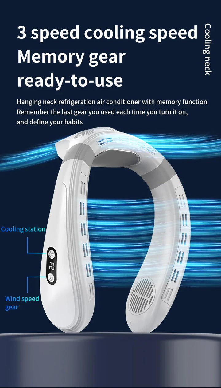 Portable Neck Fan 5200mAh – Rechargeable Wearable Semiconductor Cooling Fan, Personal Outdoor Neck Air Conditioner | Stornfield