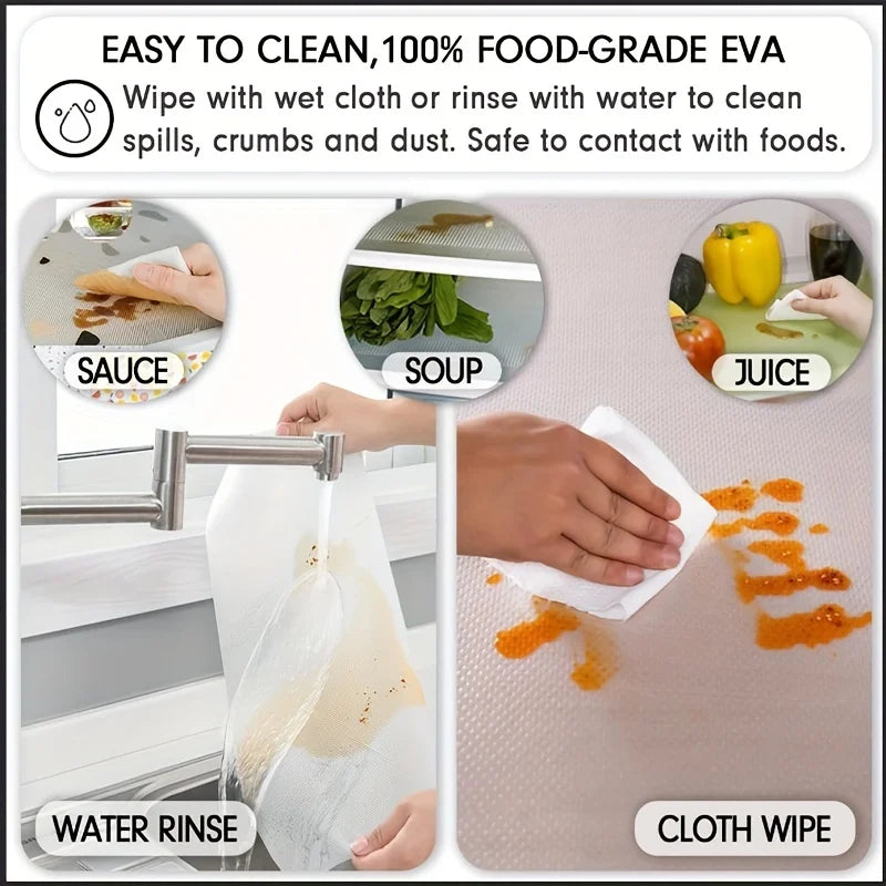 Stornfield | FridgeGuard 4-piece set fridge mats | EVA material | Washable, mold resistant & anti-oil | For fridge, drawers & shelves
