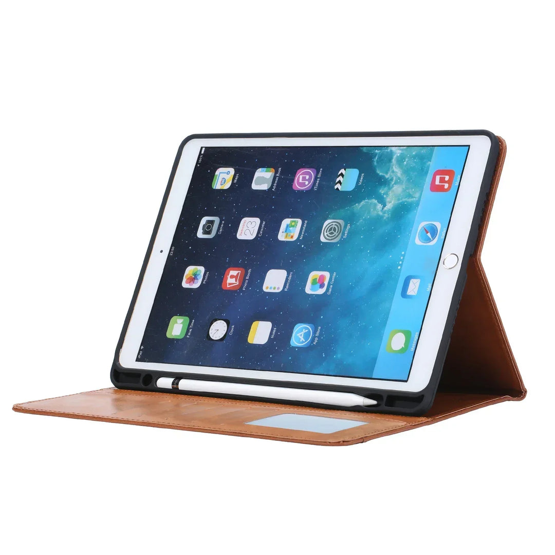 Stornfield | Leather Flip Case for iPad 9.7 (2017-2018), 10.2 (7th/8th Gen), Air 2/3/4, Pro 9.7/10.5/11 - Waterproof, Shockproof, Professional Tablet Case