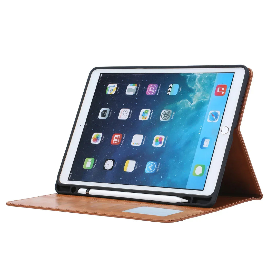 Stornfield | Leather Flip Case for iPad 9.7 (2017-2018), 10.2 (7th/8th Gen), Air 2/3/4, Pro 9.7/10.5/11 - Waterproof, Shockproof, Business Tablet Case