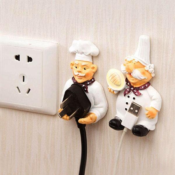 Self-Adhesive Chef Plug Hook Holder (Set of 2) | Stornfield