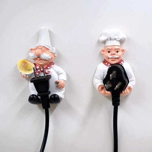 Self-Adhesive Chef Plug Hook Holder (Set of 2) | Stornfield