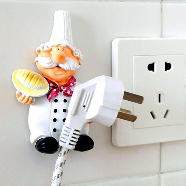 Self-Adhesive Chef Plug Hook Holder (Set of 2) | Stornfield