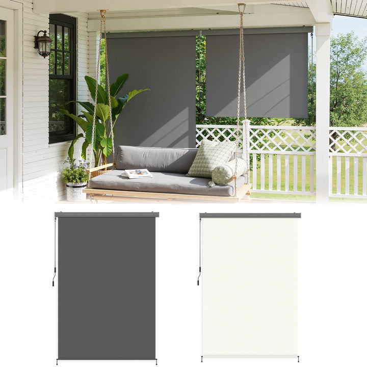 Vertical awning exterior roller blind with hand crank | Stornfield
