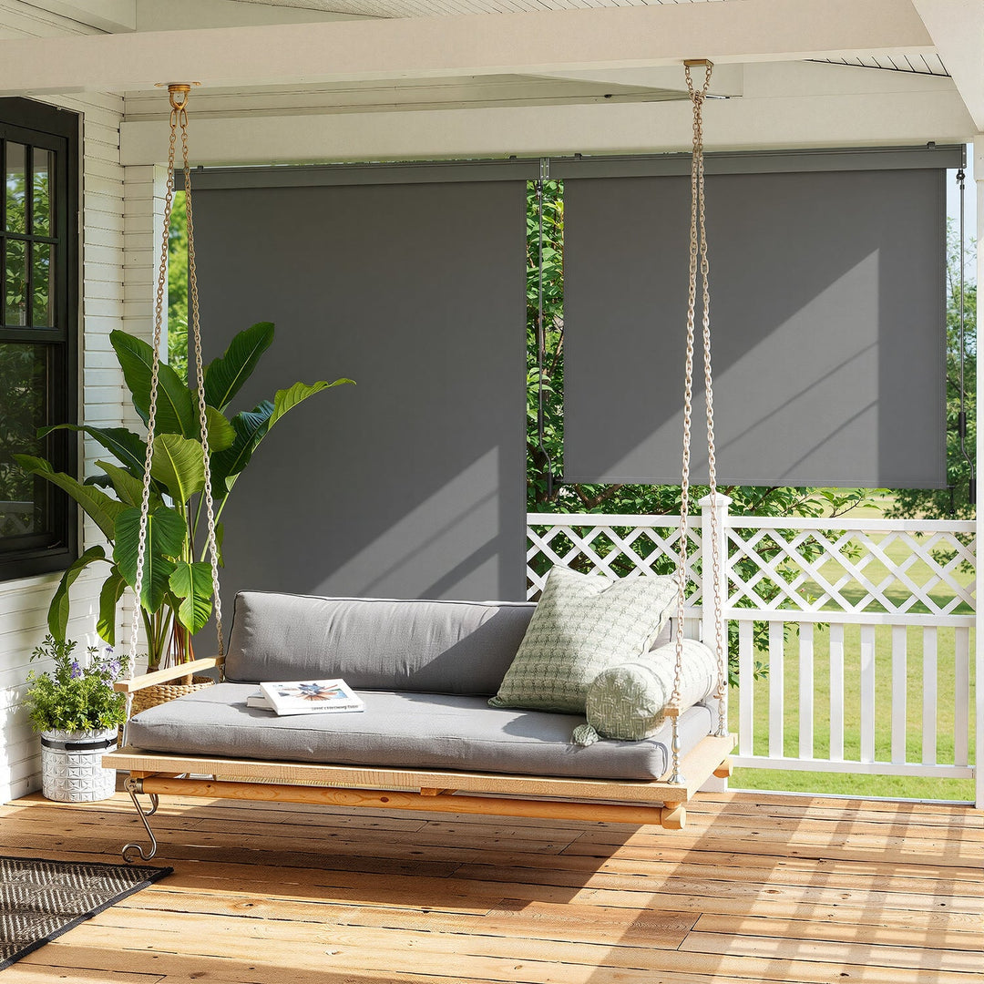 Vertical awning exterior roller blind with hand crank | Stornfield