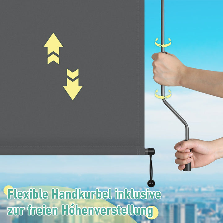 Vertical awning exterior roller blind with hand crank | Stornfield