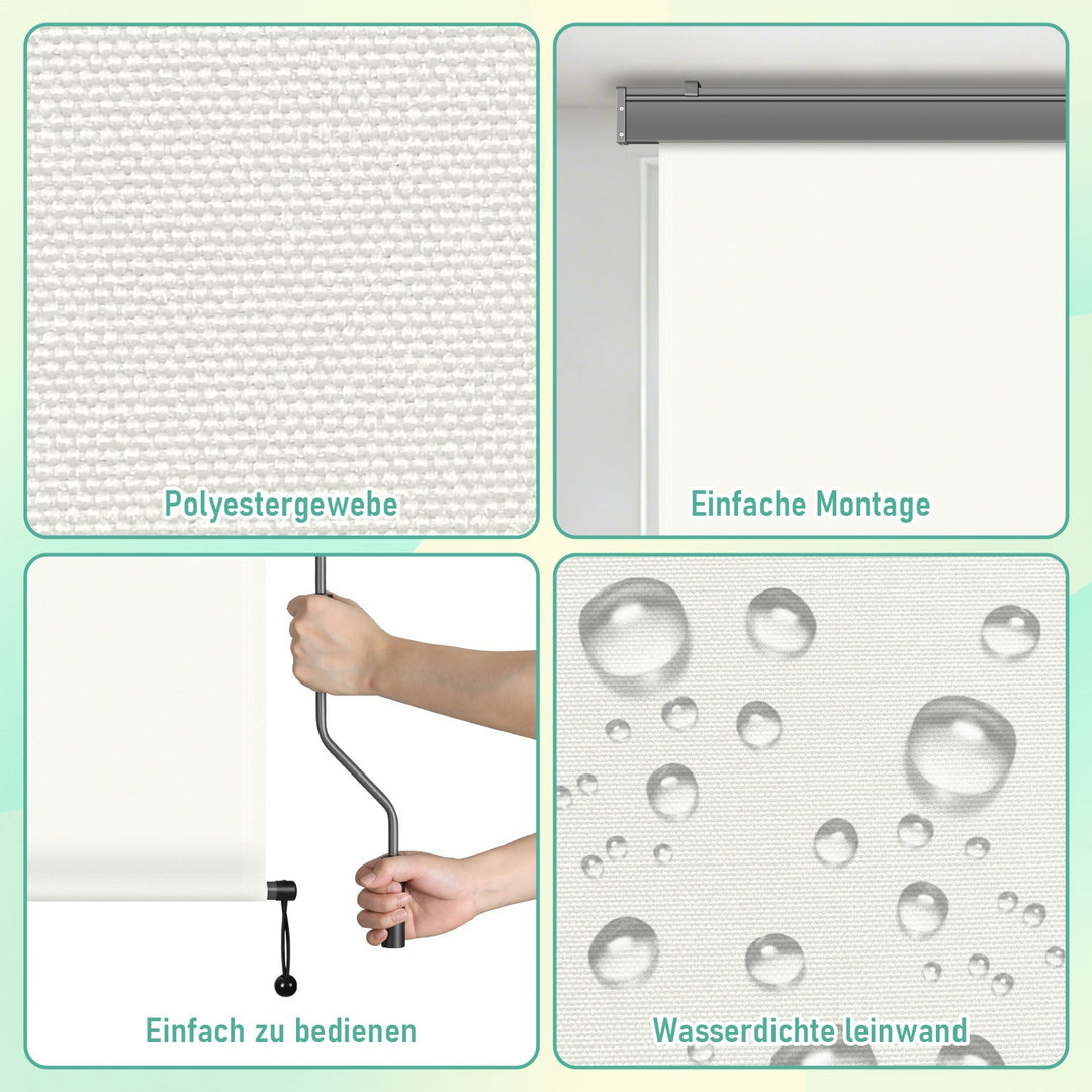 Vertical awning exterior roller blind with hand crank | Stornfield