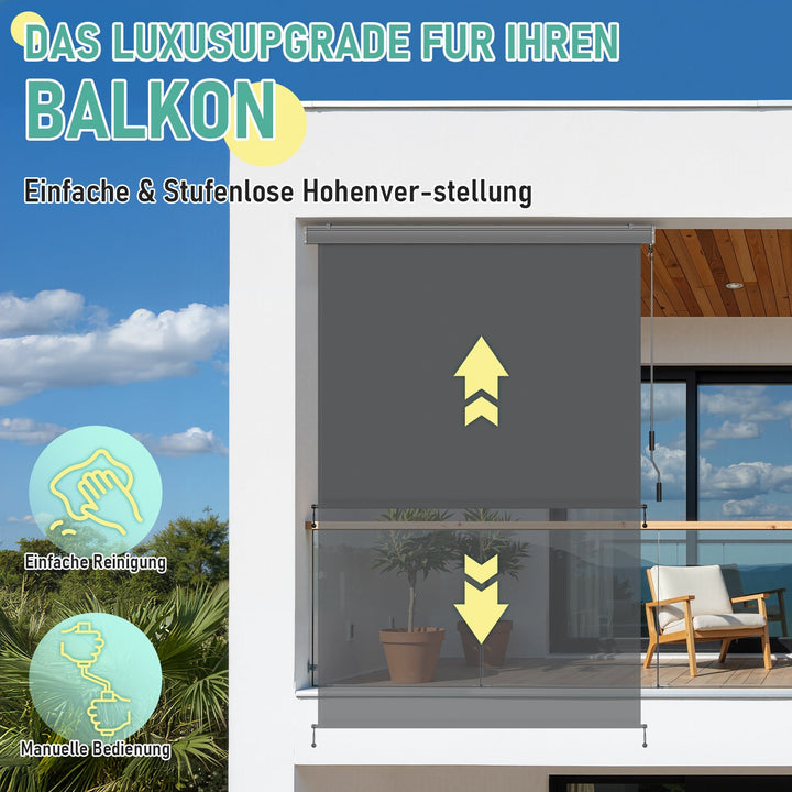 Vertical awning exterior roller blind with hand crank | Stornfield