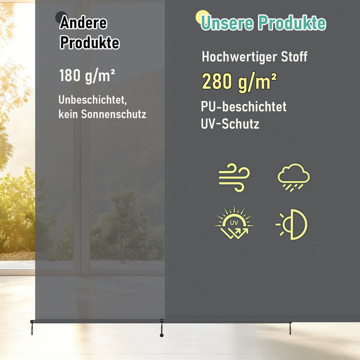 Vertical awning exterior roller blind with hand crank | Stornfield