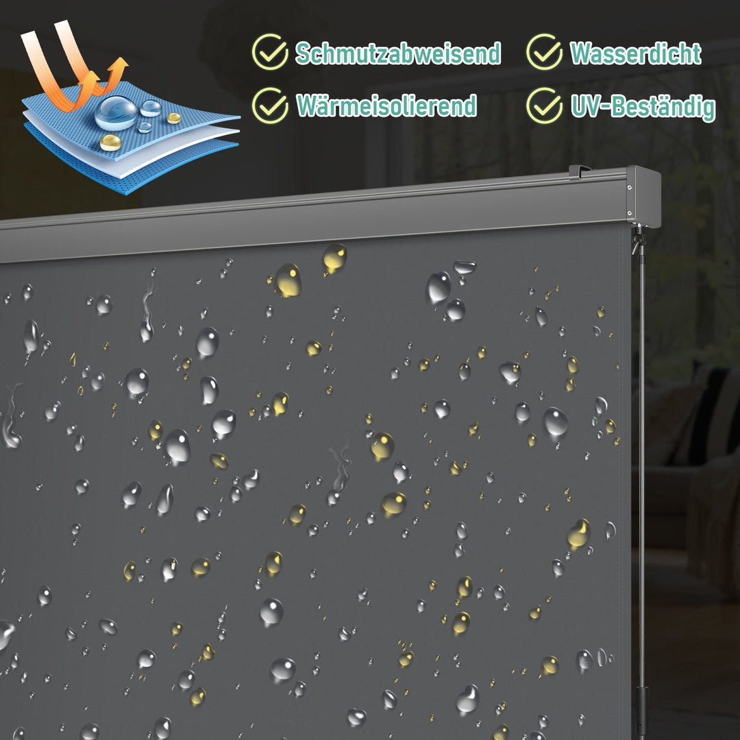 Vertical awning exterior roller blind with hand crank | Stornfield