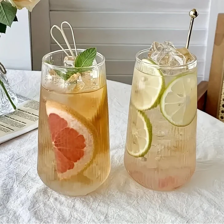 Lot de 4 verres nervurés arrondis Stornfield