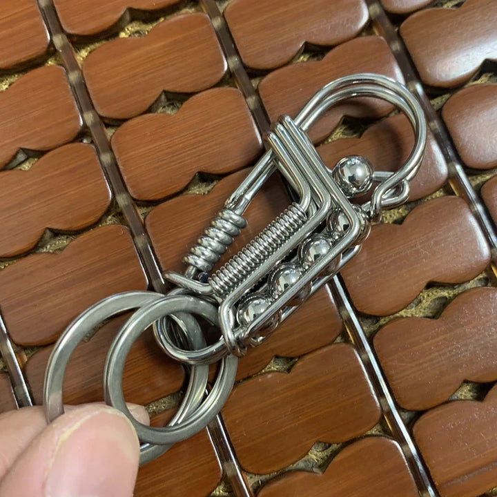 Iron Weave Stainless Matte-Finish Keychain | Stornfield