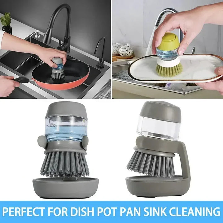Dish brush with soap dispenser & holder | Eco-friendly plastic | Stornfield